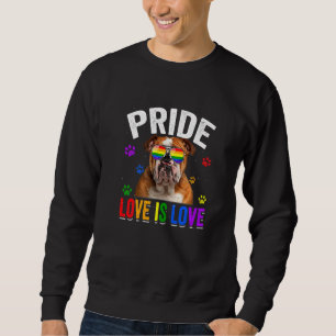 English Bulldog Gay Pride Lgbt Rainbow Flag Dog Sweatshirt