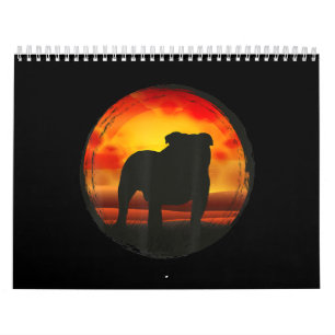 English Bulldog Gifts For Women Men Kids Calendar