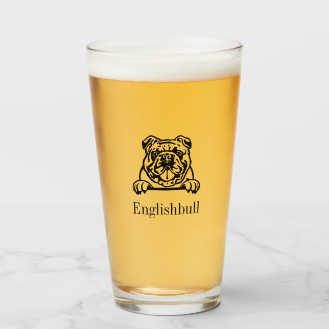 English Bulldog Glass Tumbler (Front Filled)