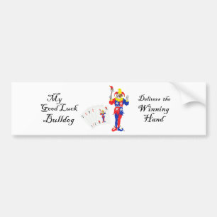 English Bulldog Good Luck Poker Fun Bumper Sticker