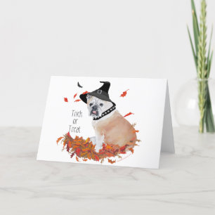 English Bulldog Halloween Card