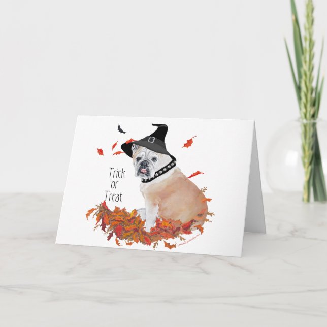 English Bulldog Halloween Card (Front)