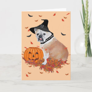 English Bulldog Halloween Card