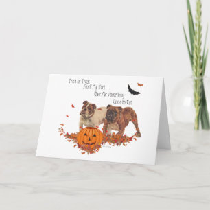 English Bulldog Halloween Card