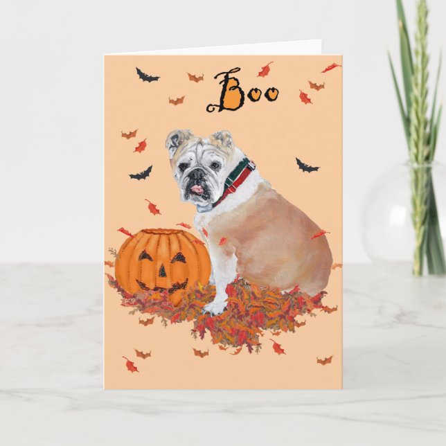 English Bulldog Halloween Card (Front)