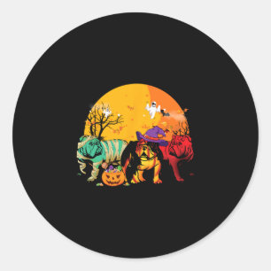 English Bulldog Halloween Costume For Dog Lover  Classic Round Sticker