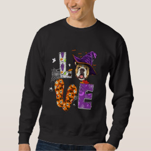 English Bulldog Halloween Costume Witch Hat Bulldo Sweatshirt