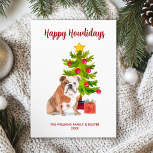 English Bulldog Happy Howlidays Card