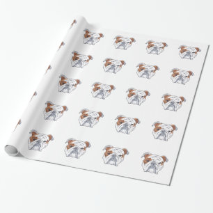 ENGLISH BULLDOG HEAD WRAPPING PAPER