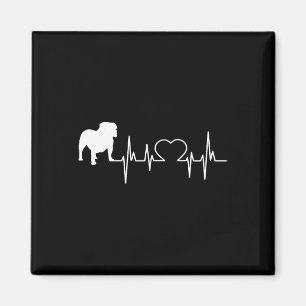 English Bulldog Heartbeat  Magnet