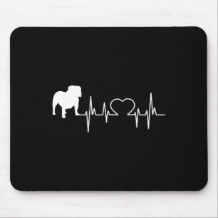 English Bulldog Heartbeat Mouse Mat