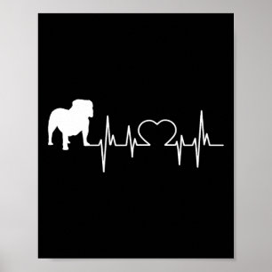 English Bulldog Heartbeat  Poster