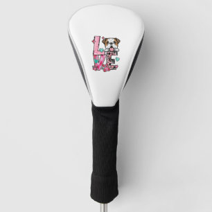 English Bulldog I Love My Dog Golf Head Cover