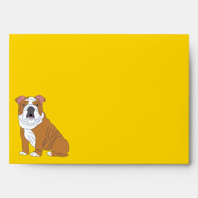 English Bulldog Illustration Personalised Envelope (Front)