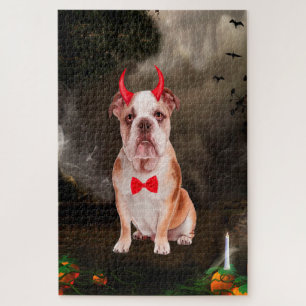 English Bulldog in Halloween Costume Jigsaw Puzzle
