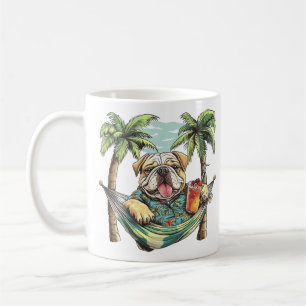 English Bulldog In Hawaiian Top Coffee Mug