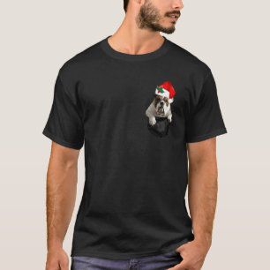English Bulldog In Pocket Dog Christmas T-Shirt