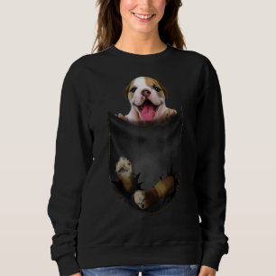 English Bulldog In Pocket Dog  Dog In Pocket Desig Sweatshirt