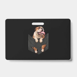 English Bulldog In Your Pocket  Dogs Lovers ID Badge