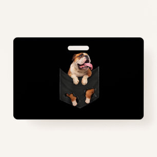 English Bulldog In Your Pocket  Dogs Lovers ID Badge