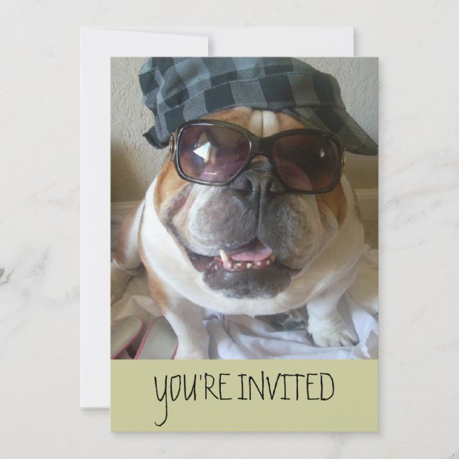 English Bulldog Invitations Birthday/Any (Front)