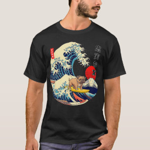 English Bulldog Japanese Kanagawa Wave Surf Loyal  T-Shirt