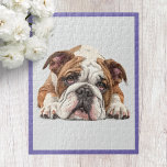 English Bulldog Jigsaw Puzzle<br><div class="desc">Unleash your inner puzzle enthusiast with our English Bulldog Jigsaw Puzzle! This puzzle features an adorable English bulldog, as well as a purple border. Whether you're unwinding after a long day or looking for a fun activity with friends and family, this English Bulldog Jigsaw Puzzle offers hours of engaging entertainment....</div>