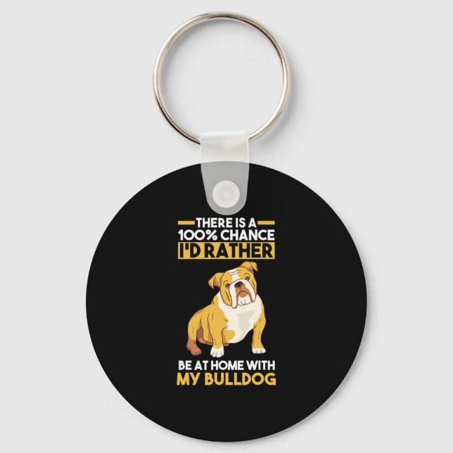 English Bulldog  Key Ring (Front)