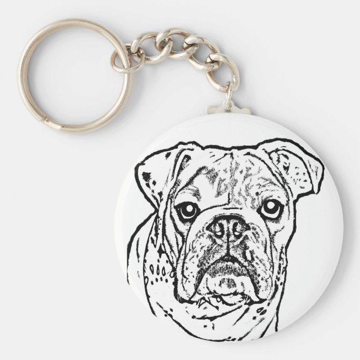 English bulldog keychain Zazzle.co.uk