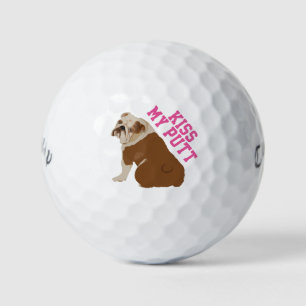 English Bulldog Kiss My Putt Golf Balls
