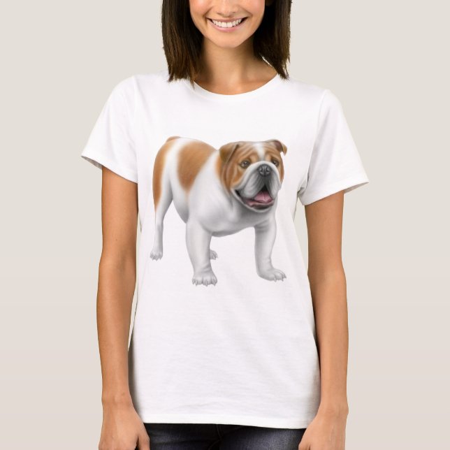 English Bulldog Ladies Baby Doll Shirt (Front)