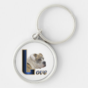 English Bulldog Love Key Ring