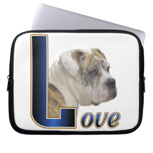 English Bulldog Love Laptop Sleeve