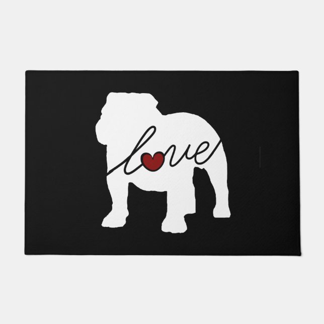 English Bulldog Loveq Doormat (Front)