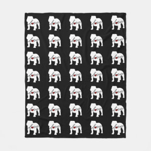 English Bulldog Loveq Fleece Blanket