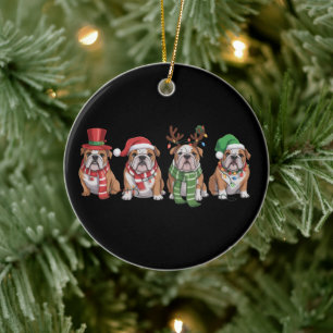 English Bulldog Lover Christmas Dog Mum Xmas Gift Ceramic Tree Decoration