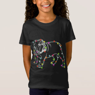 English Bulldog Lover Christmas Tree Lights Dog Da T-Shirt