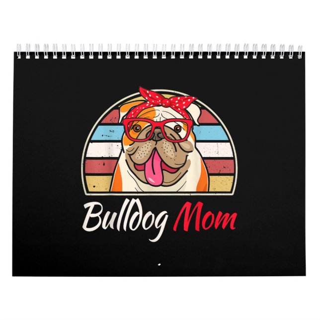 English Bulldog Lover Gifts Bulldog Mum Dad Calendar (Cover)