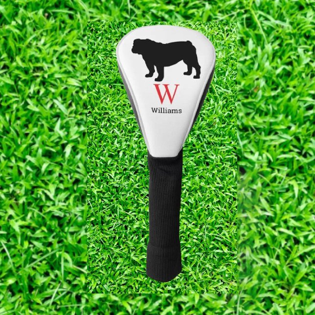 English Bulldog Lovers Golf Head Cover (Elevate your golf game with our English Bulldog Monogram Golf Head Cover! )