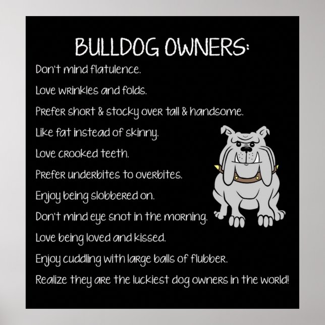 English Bulldog Lovers Poster (Front)