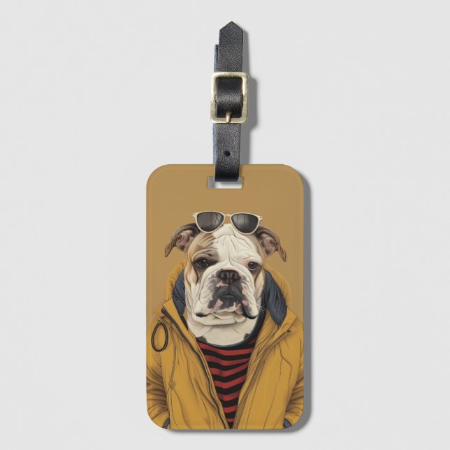 English bulldog  luggage tag (Front Vertical)