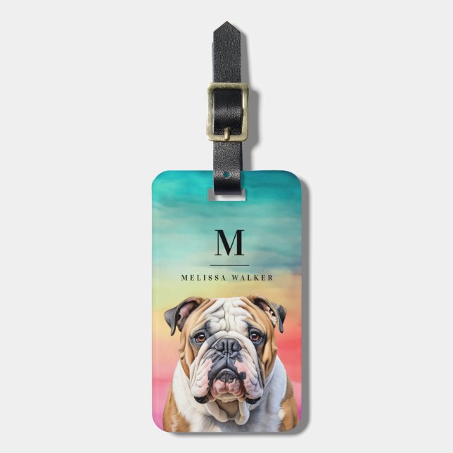 English Bulldog Luggage Tag (Front Vertical)