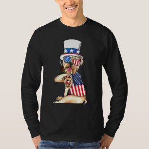English Bulldog Merica 4th Of July American Sungla T-Shirt