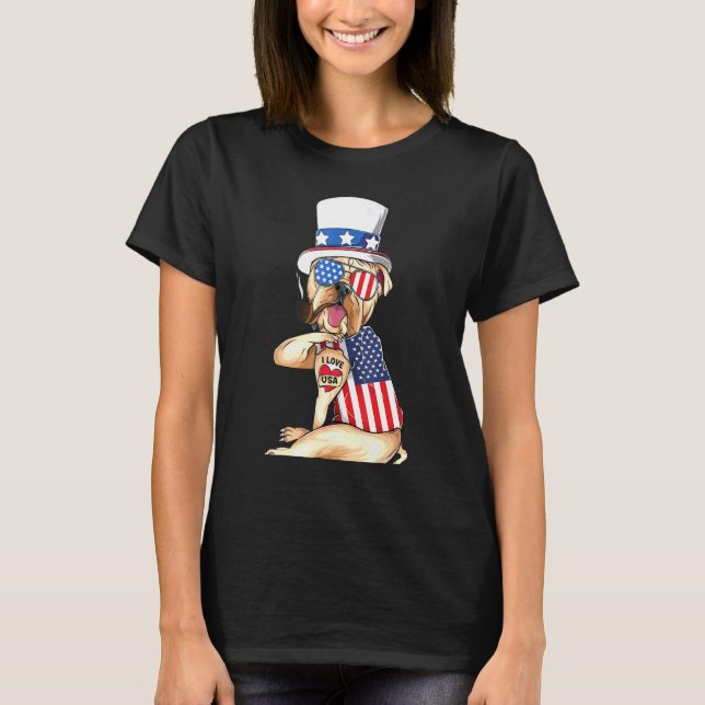 English Bulldog Merica 4th Of July American Sungla T-Shirt (Front)