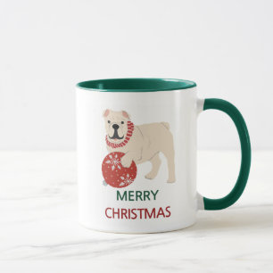 English Bulldog Merry Christmas Mug