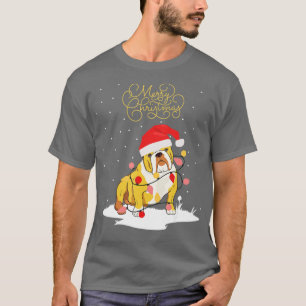 English Bulldog Merry Christmas Xmas Bulldog Chris T-Shirt