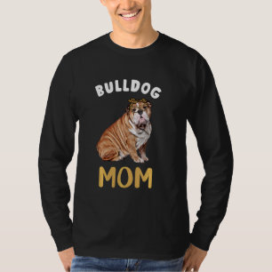 English Bulldog Mum Mama Dog Bulldog Mum Leopard T-Shirt
