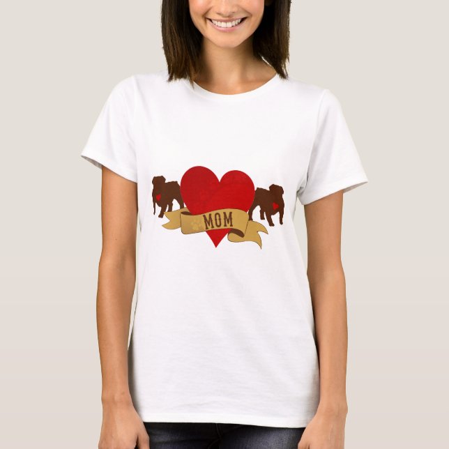 English Bulldog Mum [Tattoo style] T-Shirt (Front)