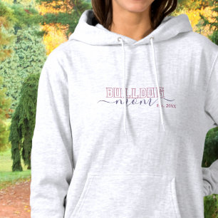 English Bulldog Mum Varsity Script Established Hoodie