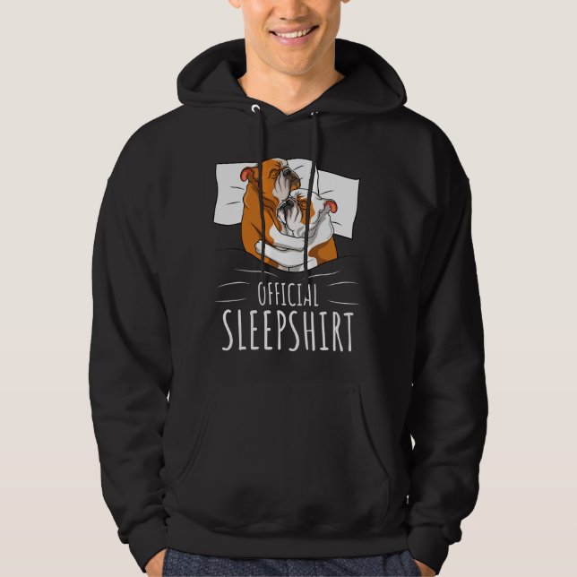 English Bulldog Official Sleep  Hoodie (Front)